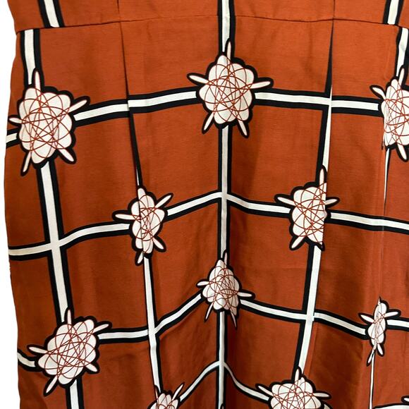 Fossil | Size 4 Galaxy Solar System Dress Burnt Orange Short Sleeve Striped - Picture 4 of 11